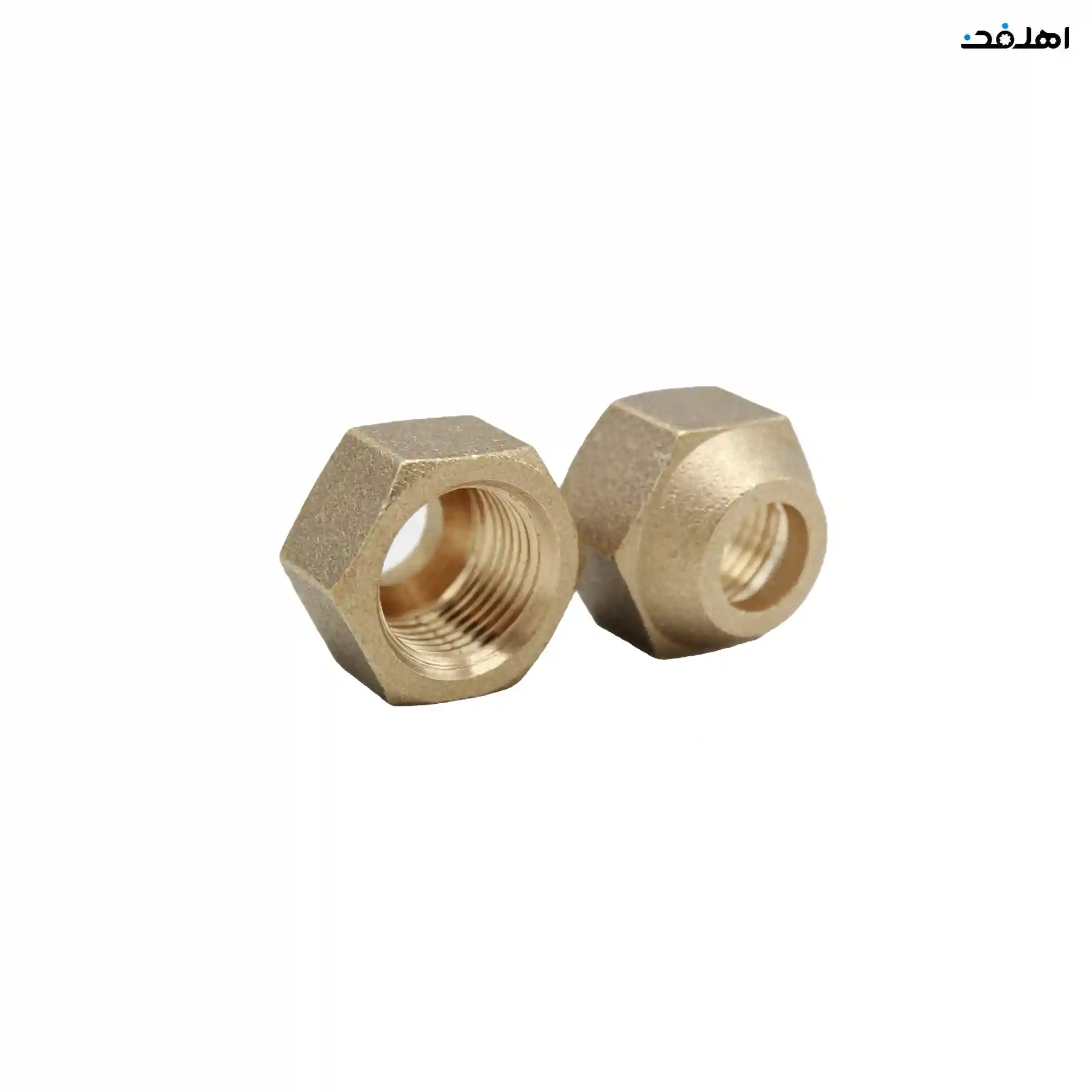 مهره برنجی کولرگازی سایز 3/8 مجموعه 2 عددی مدل ساده