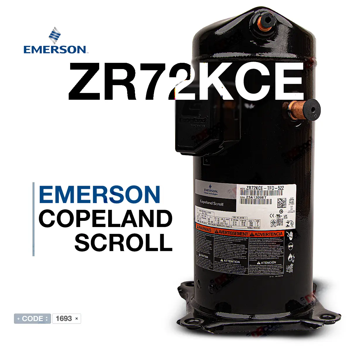 کمپرسور اسکرال کوپلند 60 هزار مدل ZR72KCE-TFD-522